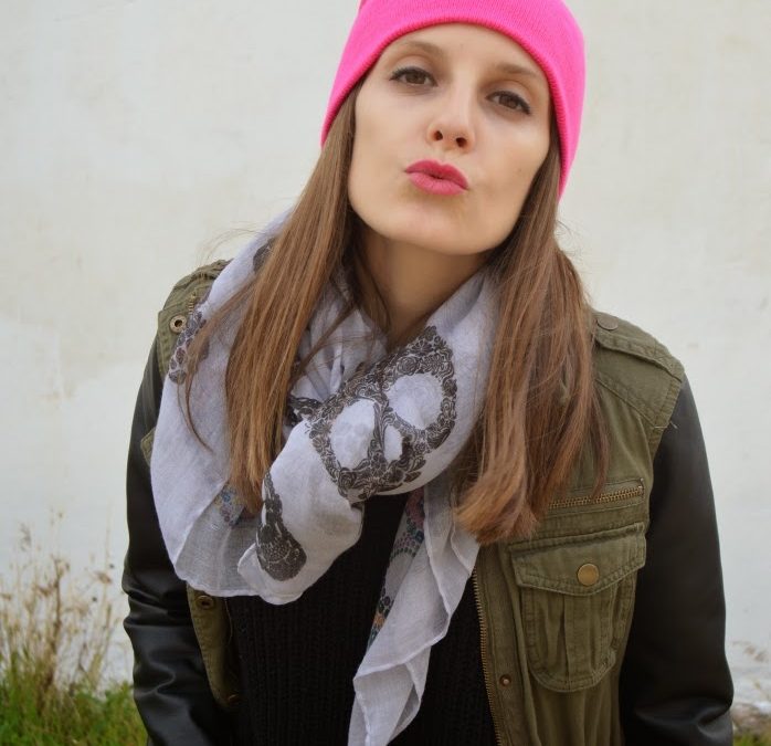 It’s a pink beanie, a pink kiss